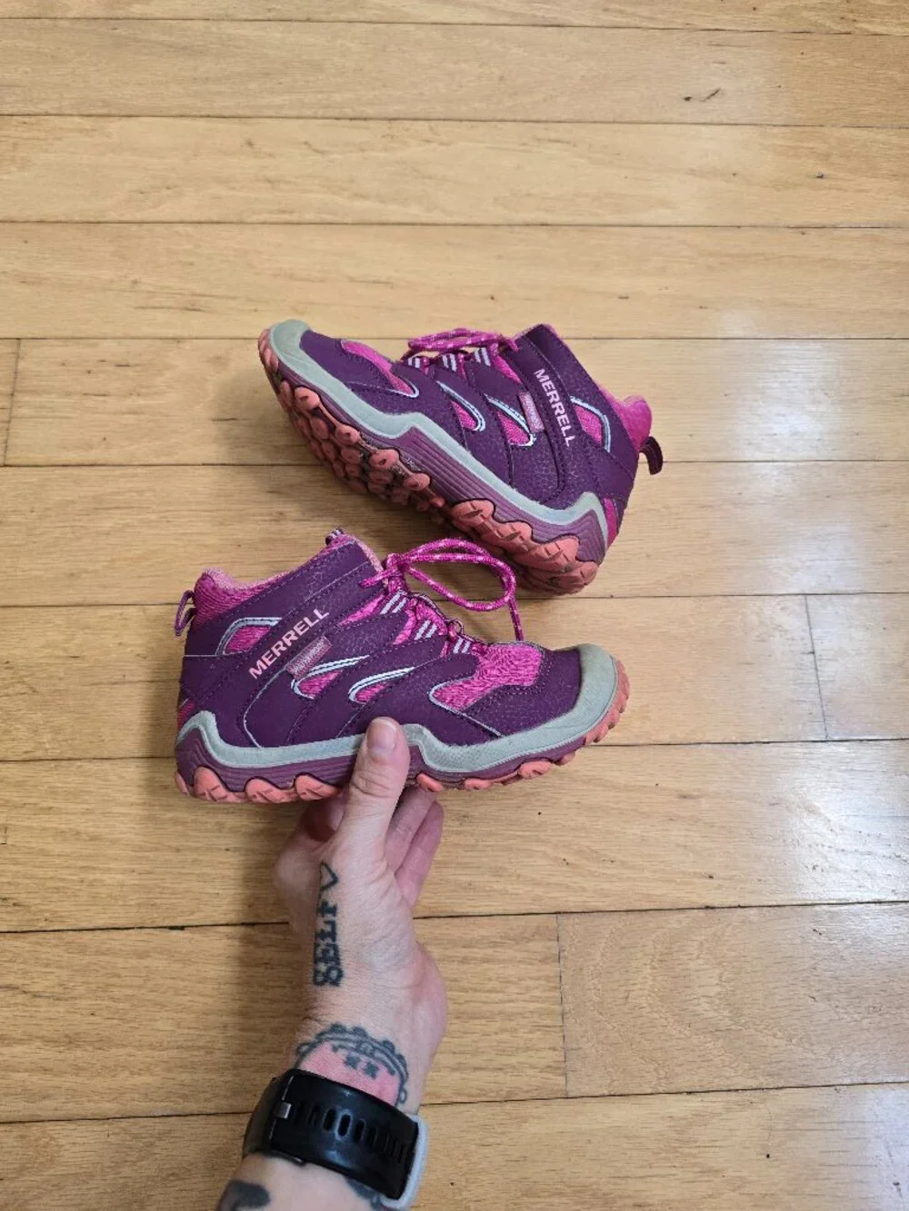 Merrell | Chameleon 7 Berry Pink Mid Waterproof Hiking Boots | Toddler 11.5